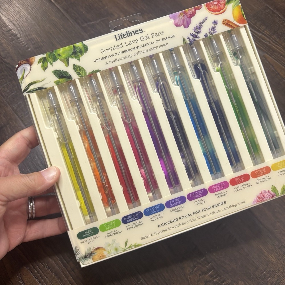 Lifelines Scented Lava Gel Pens Scented Ink Multicolor 10 Pack 0.5mm